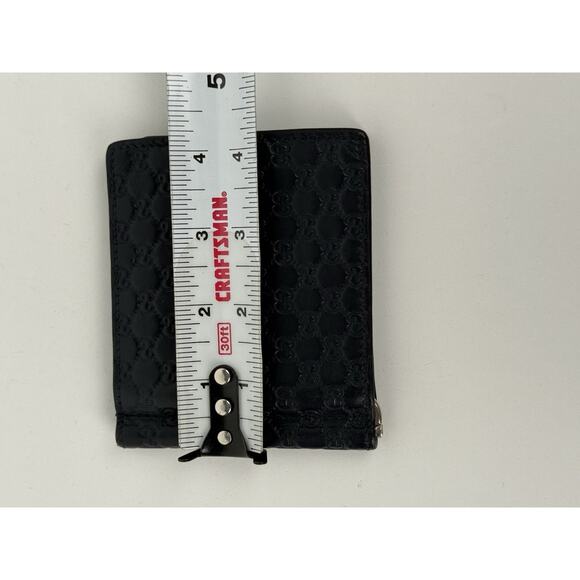 Gucci Guccissima Black Leather Money Clip Card Holder - Picture 6 of 7